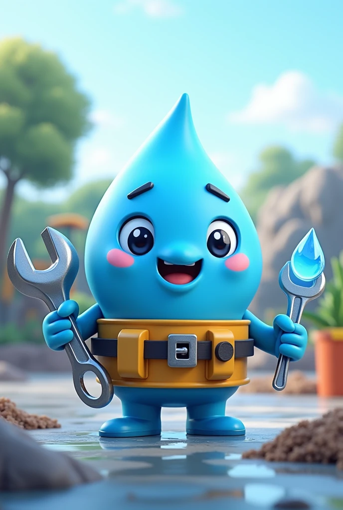 We are a water and wastewater solution providing company is generating a character as a part of our digital marketing strategy to increase the audience, which has a significant relatability with the industry, in order to incorporate in posters and videos
A cute water droplet as a character which has a tools belt and a droplet of treated water in one hand and a spanner in the other hand.