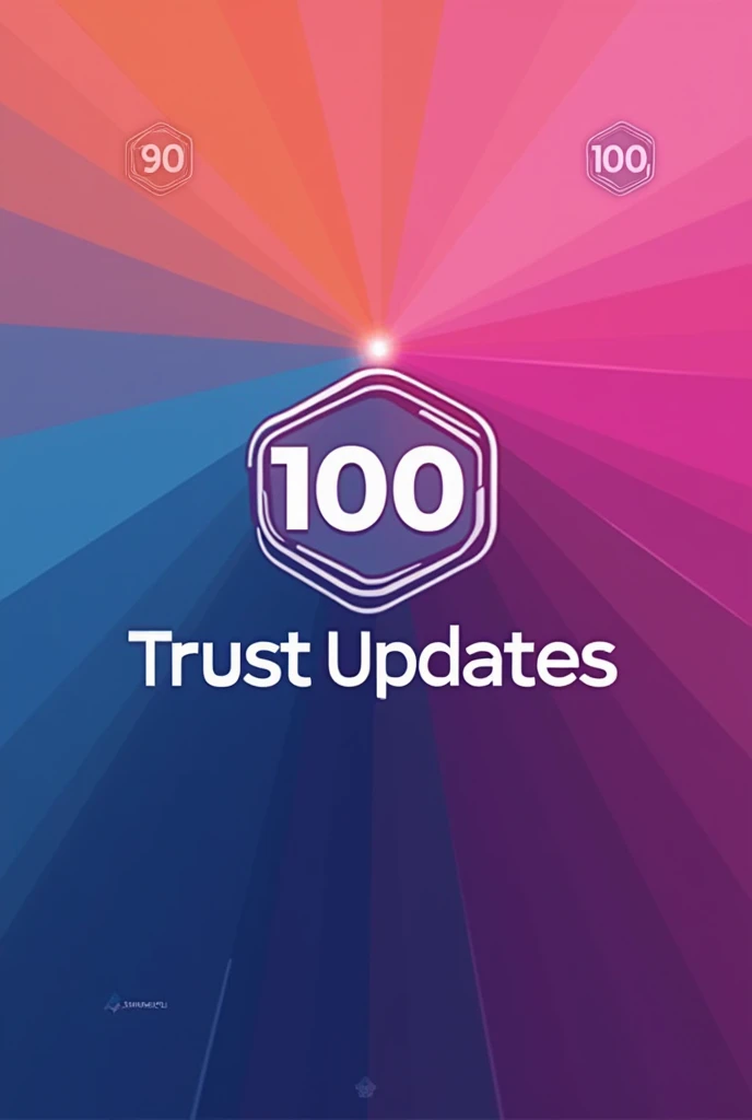 Generate a logo with name of TRUST UPDATES 💯💯 with different colors 