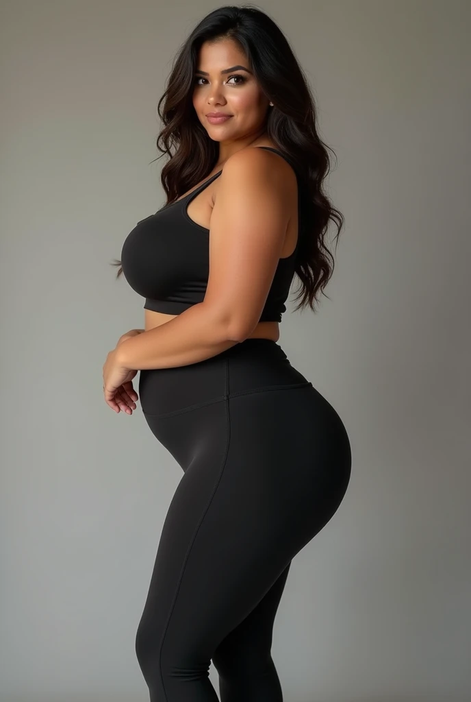 (Photorealism:1.2), une latina au gros culs en leggings moulant