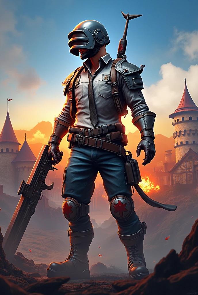 A photo for whattsapp dp with Pubg and clash of clans game mixing with each other
