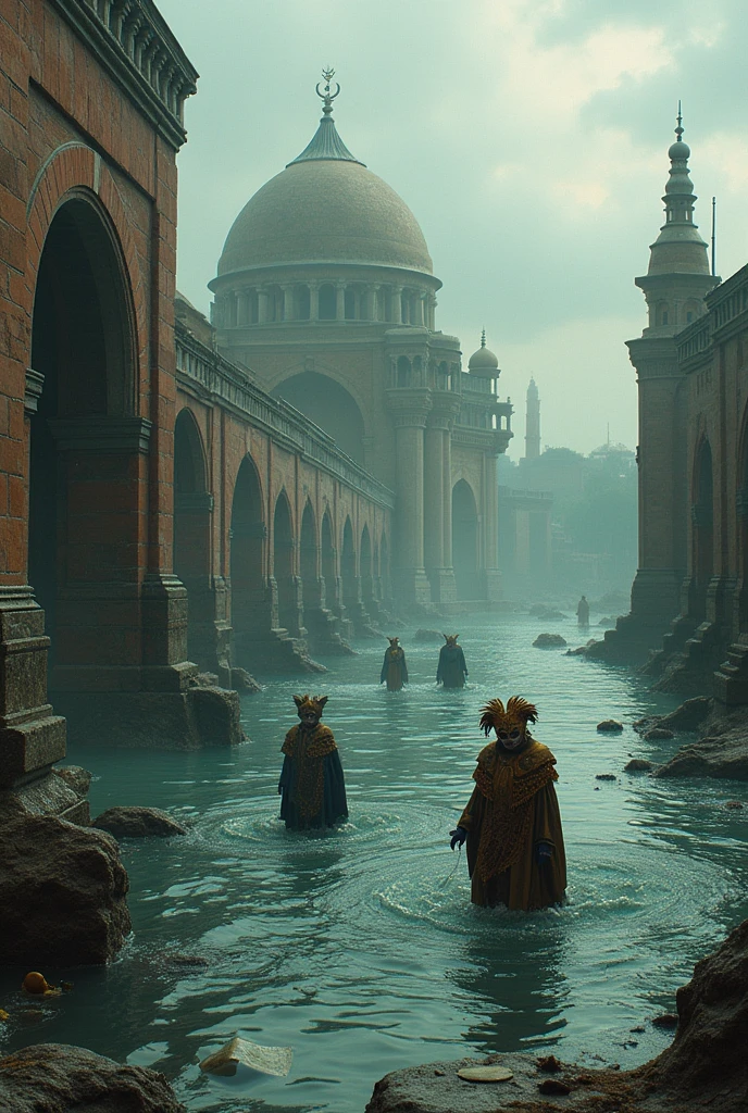 Flood in a area where a masque and a Mondir
