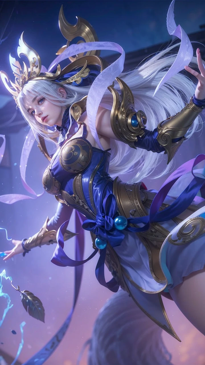 8K,((masterpiece)), ((best quality)), (ultra-detailed), High detail, professional photograph, highest quality, floating hair, beautiful detailed, (((realistic))), hyper realistic character,natural lighting ,beautiful detailed eyes,1girl, solo,blunt bangs, realistic,a girl with a large bust, her blouse is about to burst from her large breasts, ponytail, bangs, thick thighs, beautiful detailed eyes, beautiful detailed lips, extremely detailed eyes and face, long eyelashes, , corset blouse, white blouse, pleated skirt, thigh-high socks, suspenders, photo-realistic, 8k, vivid colors, masterpiece, anime, cinematic lighting, soft focus