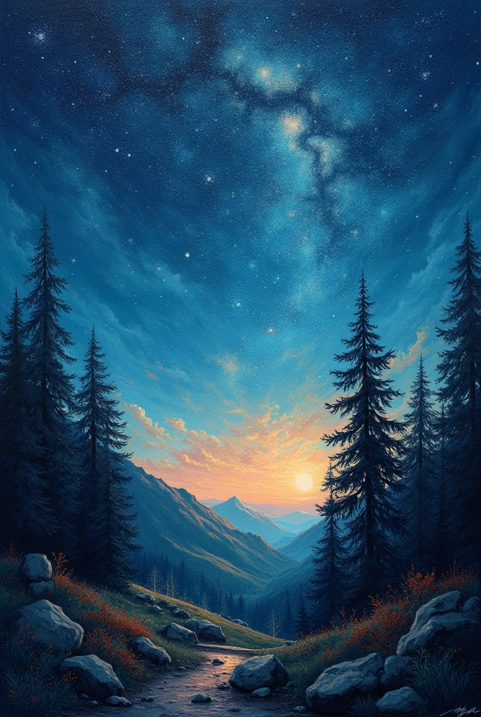 Expressionist artwork images,mysterious,Starry Sky
