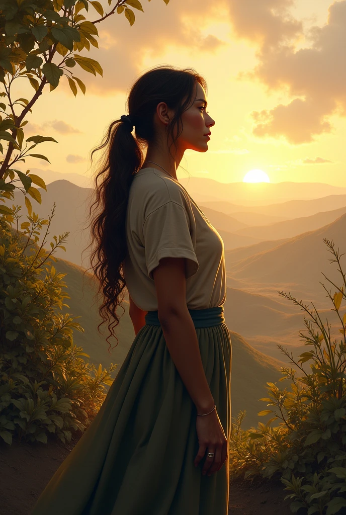 A woman admiring her motherland after lots of sacrifices
