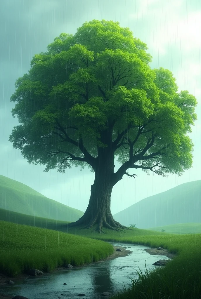 Tree in a rainy season