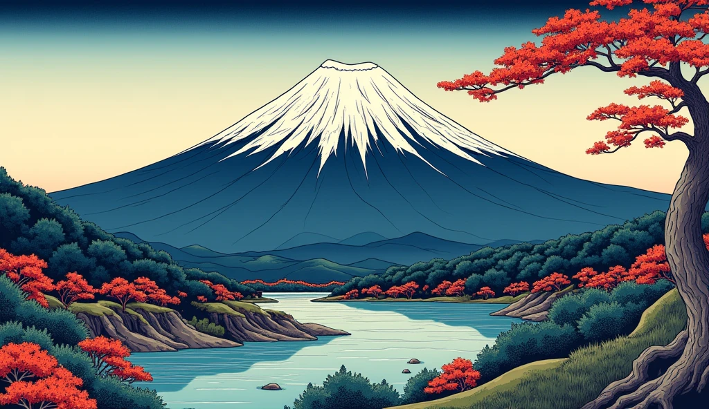 Ukiyo-e　Katsushika Hokusai　big　Fuji Mountain