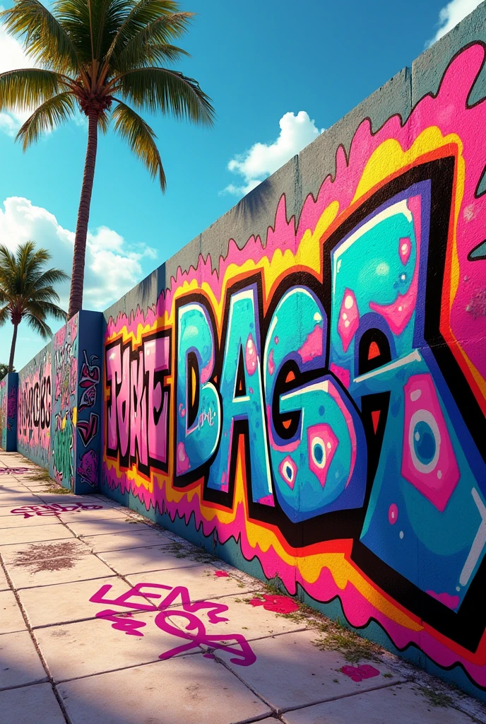 Grafitty wall with the names “aivy” “nuts” “swep” “desea” “hack” “sfinx”  gta style miami 