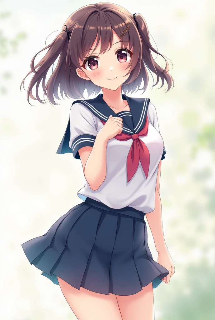 Beauty Anime Girl with school drass