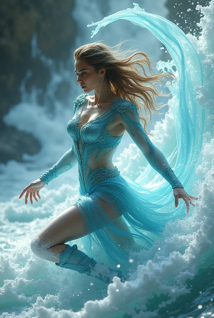 water costume woman fighting beautiful