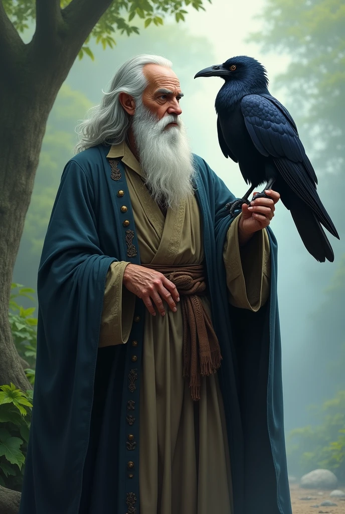 A crow sit on obydul kaders shoulder