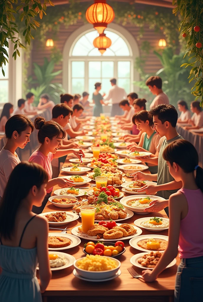 Breakfast, buffet,