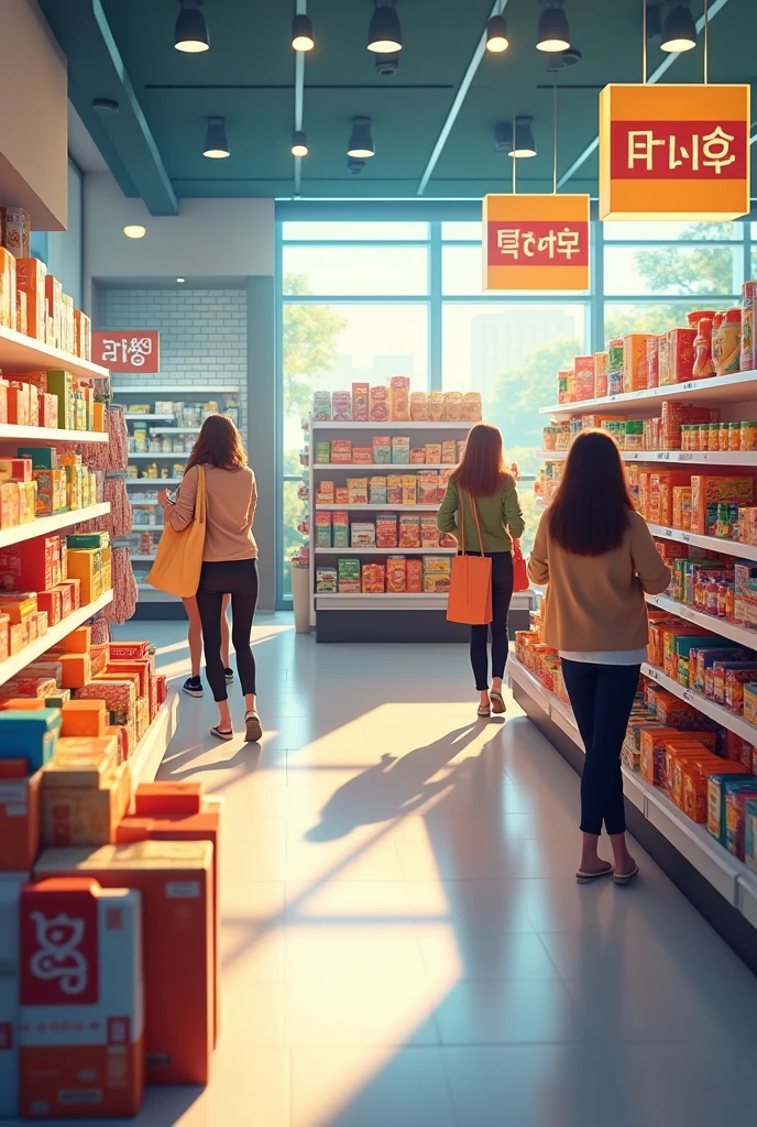 Supermarket with promotional products