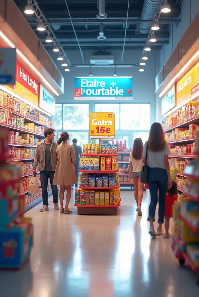 Supermarket with promotional products