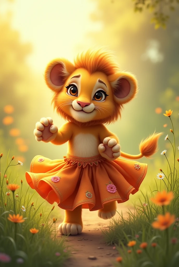 Little lion in a skirt