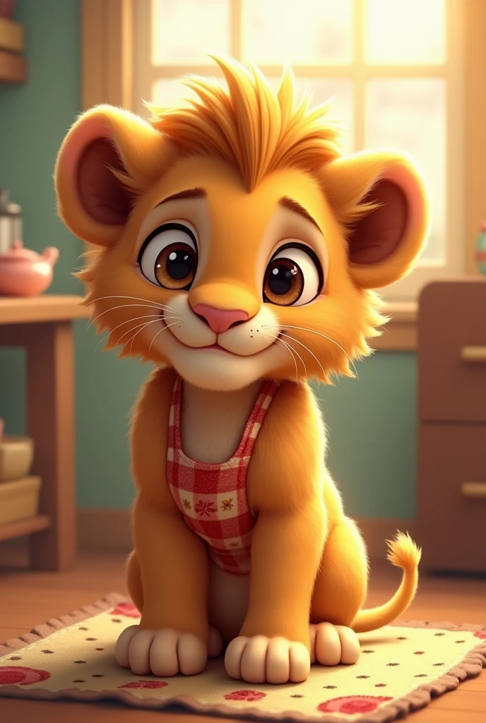 Little lion in an apron