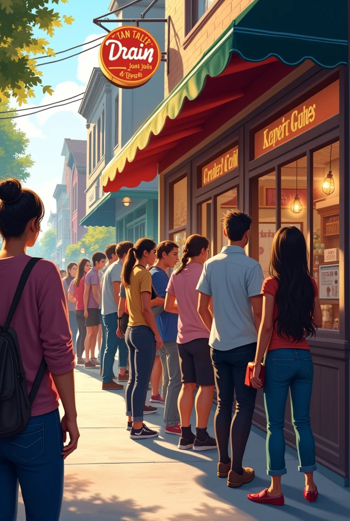 local business, many customers are queuing