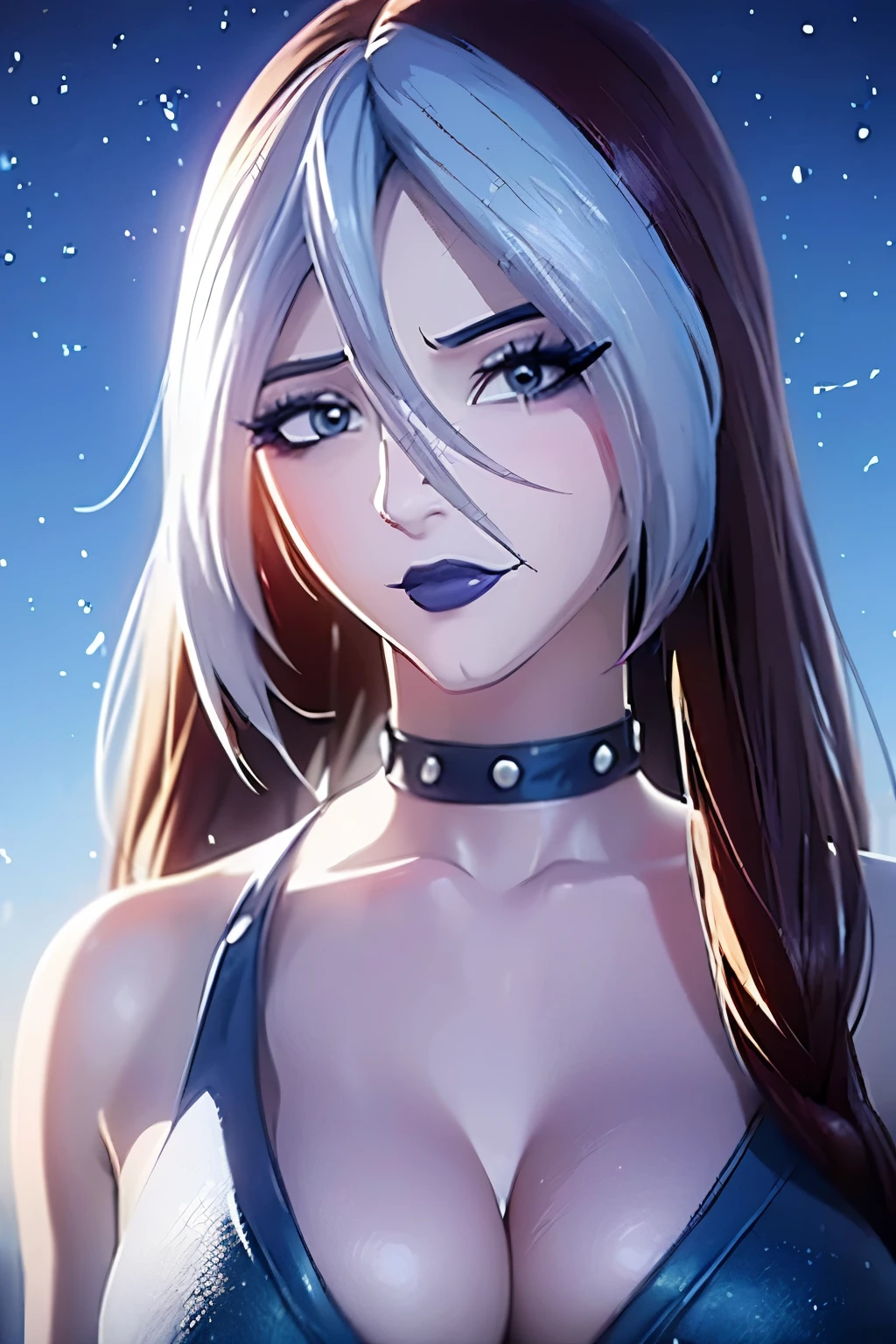 woman with long hair and blue dress posing for a picture, anime artstyle, anime girl, smooth anime cg art, anime realism style, young anime girl, gorgeous digital painting, beautiful anime portrait, anime art style, character portrait, anime style portrait