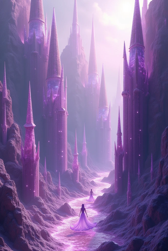 City made of amethyst stone 