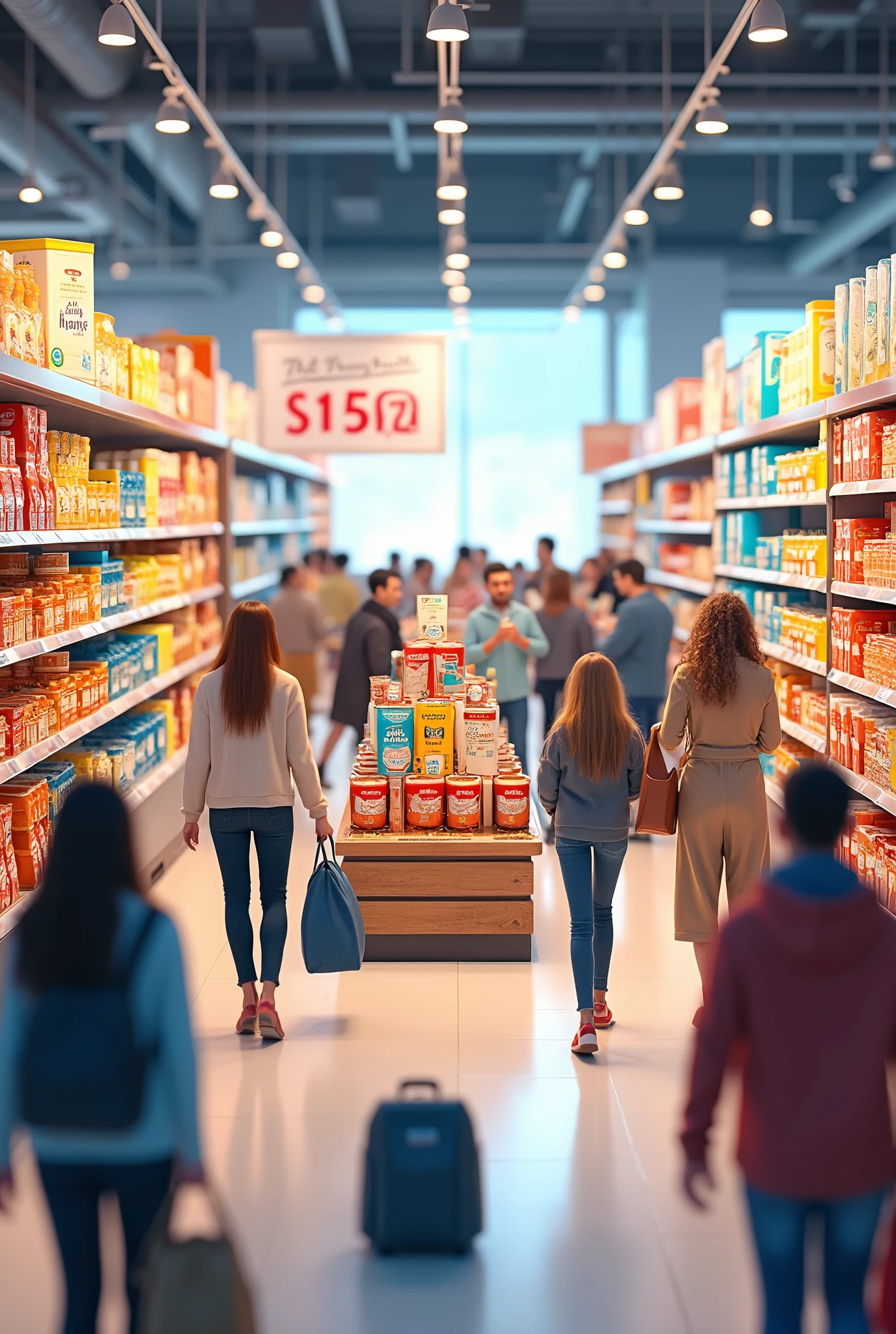 Supermarket with promotional products