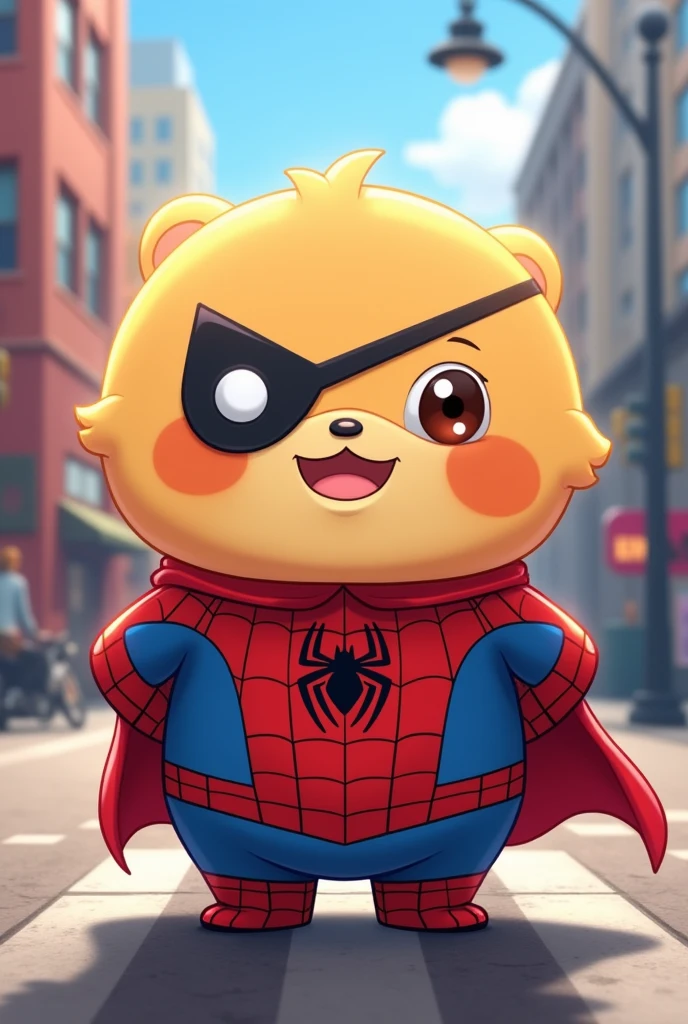 Pompompurin in spiderman costume