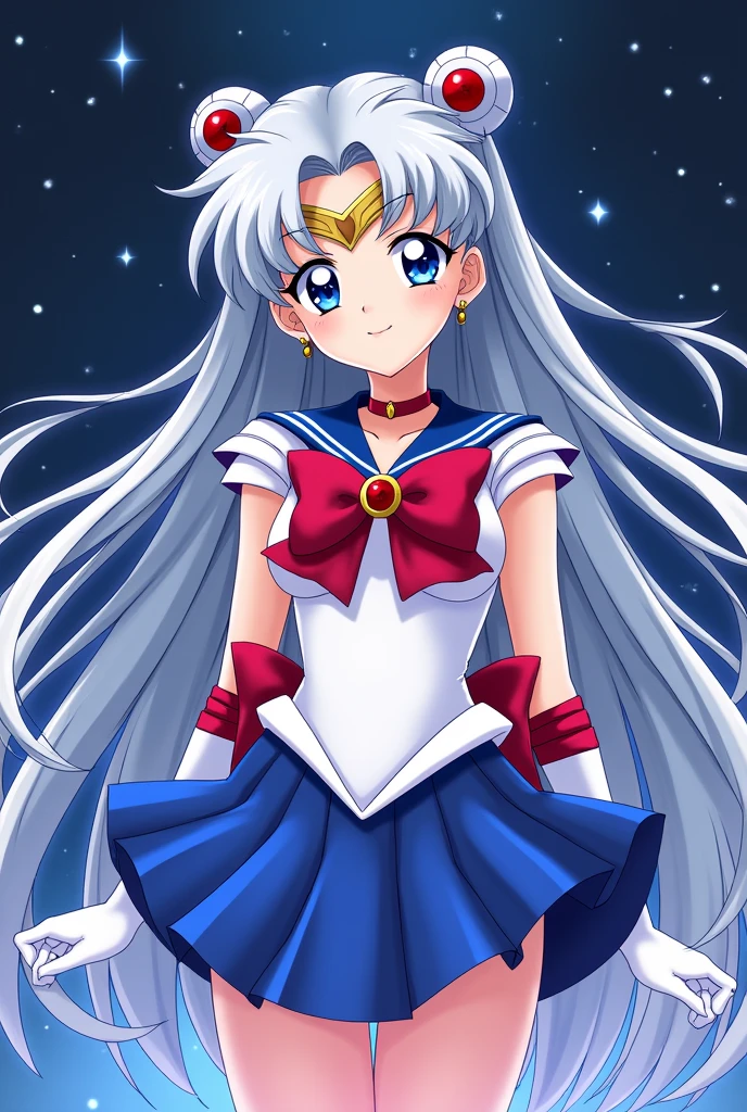Sailor moon with open long hair 