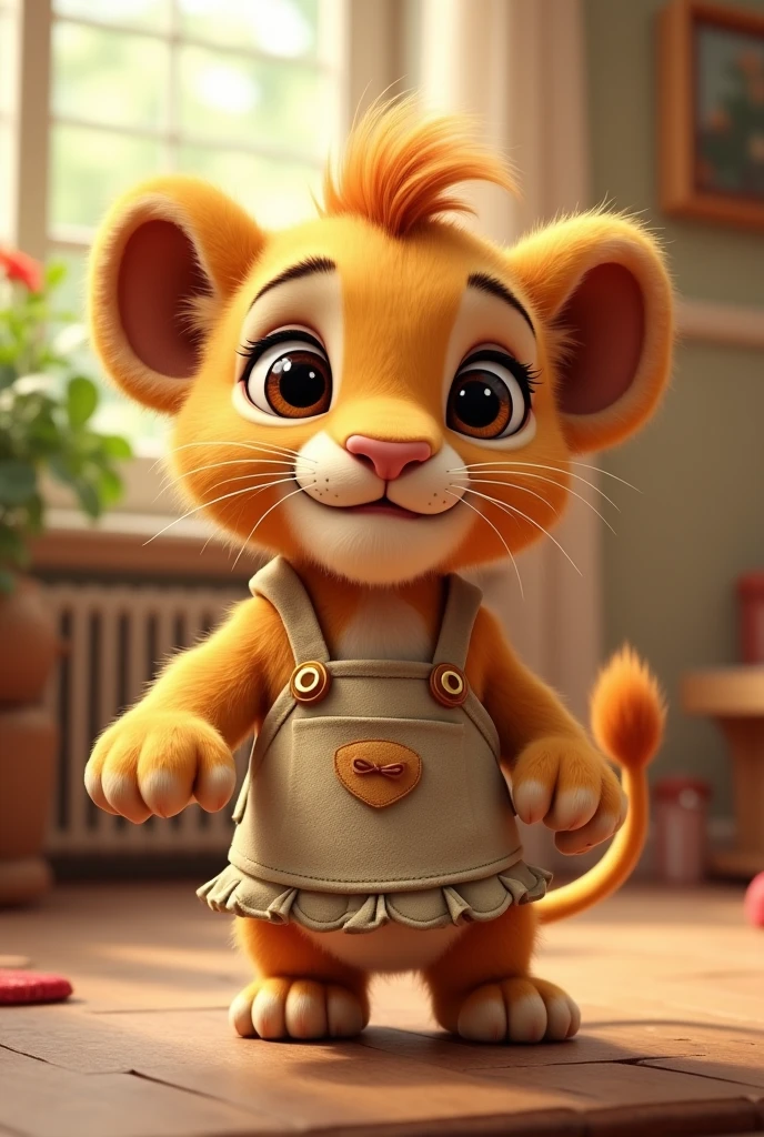 Little lion in an apron