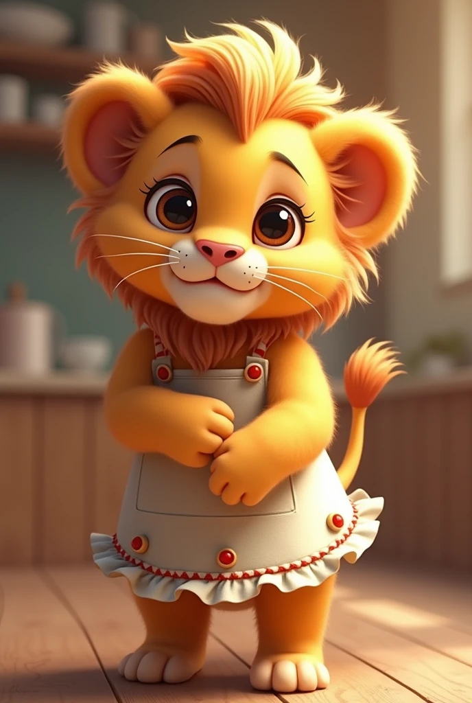 Little lion in an apron