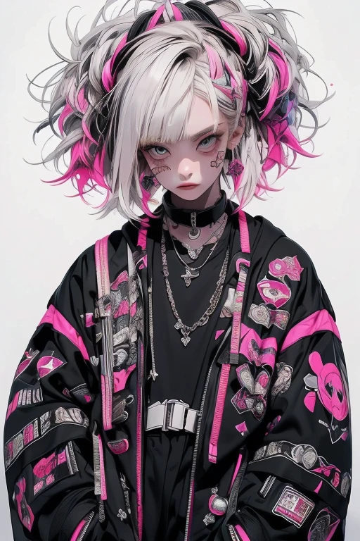 ((((dramatic))), (((Grainy))), (((intense))) film poster featuring a young platinum white hair woman as the central character. She stands have confidencely in the center of the poster, wearing a stylish and edgy Harajuku-inspired hip hop Costume, with a determined Performance on her face. The background is aesthetic atmospheric dark and Grainy, With danger and tension. The article is bold and to attract attention, with a Catchy tagline that adds to the overall feeling of drama and excitement. The color palette is mainly dark with splashes of Vibrant neon colors, giving the poster a dynamic and visually impressive appearance,tachi-e
(magazine:1.3), (cover-style:1.3), fashionable, woman, Vibrant, Costume, Sexy seductive poses, front, colorful, dynamic, background, element, have confidence, Performance, Holding, statement, accessories, Majestic, Coiled, The surrounding area, touch, scene, article, cover, bold, to attract attention, title, stylish, font, Catchy, Heading, big, impressive, Modern, trend, concentrated, fashion,