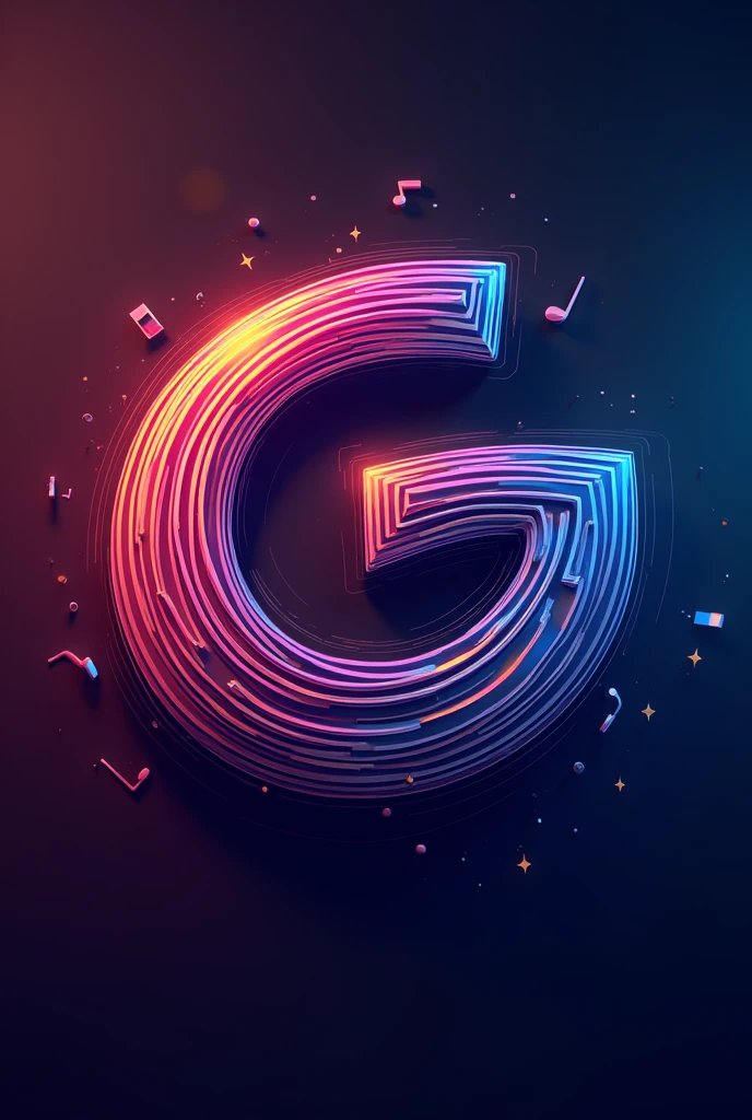 Design a playful, dynamic logo for the name "Groove On," emphasizing the idea of continuous movement and rhythm. The logo should feature a stylized "G" and "N" interconnected in a circular shape, resembling a music note or a spinning record. The overall aesthetic should be vibrant, energetic, and visually appealing.