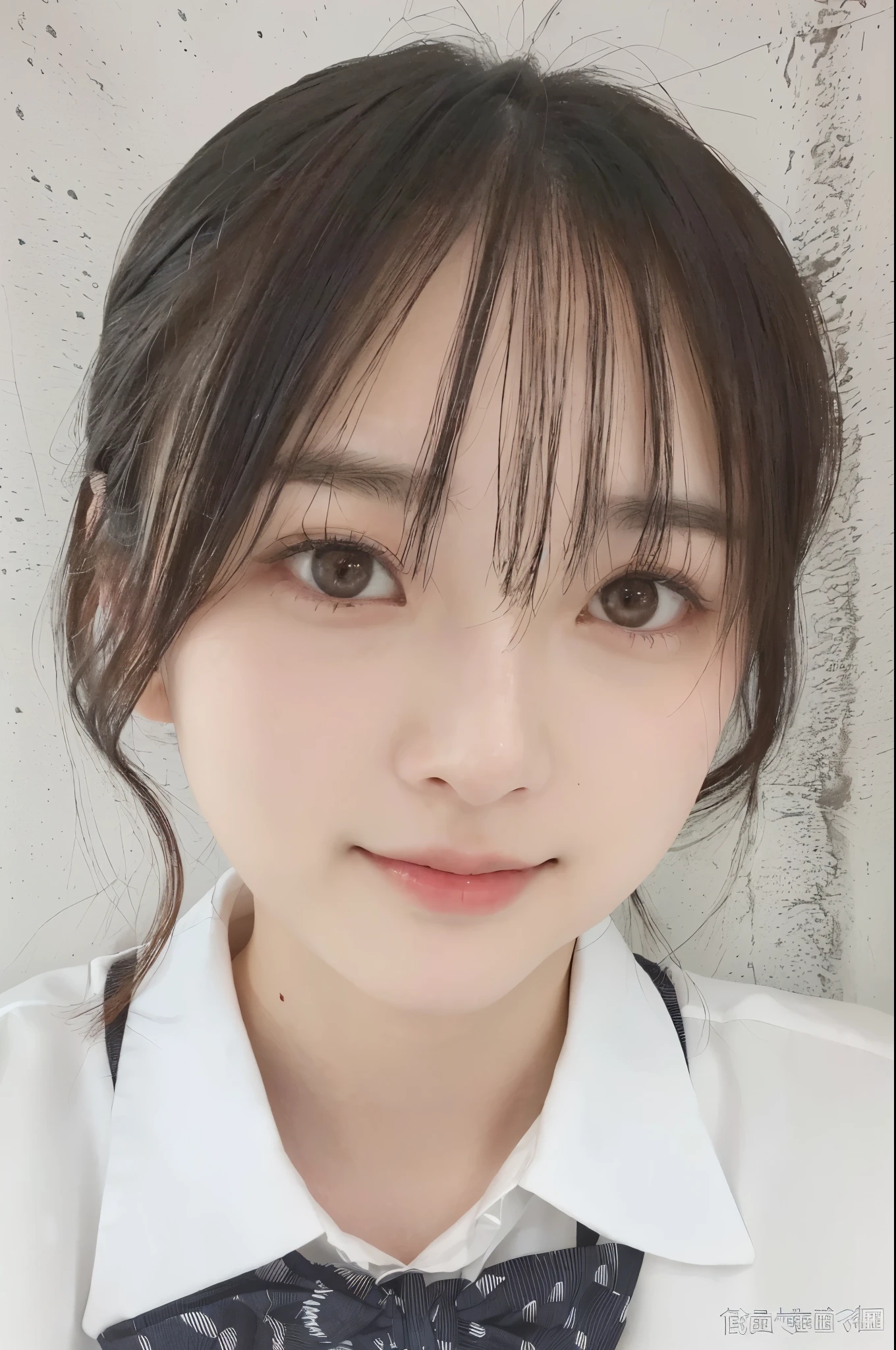 There is a woman wearing a tie and a white shirt., Chiho, Yoshitomo Nara, My motto is Teshirogi, kimi takemura, narumi kakinouchi, It rains, With a cute - lovely - face, Kotegawa Yui, Cute natural anime face, sui ishida, junko enoshima