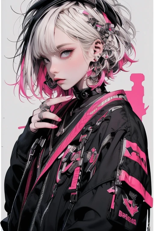 ((((dramatic))), (((Grainy))), (((intense))) film poster featuring a young platinum white hair woman as the central character. She stands have confidencely in the center of the poster, wearing a stylish and edgy Harajuku-inspired hip hop Costume, with a determined Performance on her face. The background is aesthetic atmospheric dark and Grainy, With danger and tension. The article is bold and to attract attention, with a Catchy tagline that adds to the overall feeling of drama and excitement. The color palette is mainly dark with splashes of Vibrant neon colors, giving the poster a dynamic and visually impressive appearance,tachi-e
(magazine:1.3), (cover-style:1.3), fashionable, woman, Vibrant, Costume, Sexy seductive poses, front, colorful, dynamic, background, element, have confidence, Performance, Holding, statement, accessories, Majestic, Coiled, The surrounding area, touch, scene, article, cover, bold, to attract attention, title, stylish, font, Catchy, Heading, big, impressive, Modern, trend, concentrated, fashion,