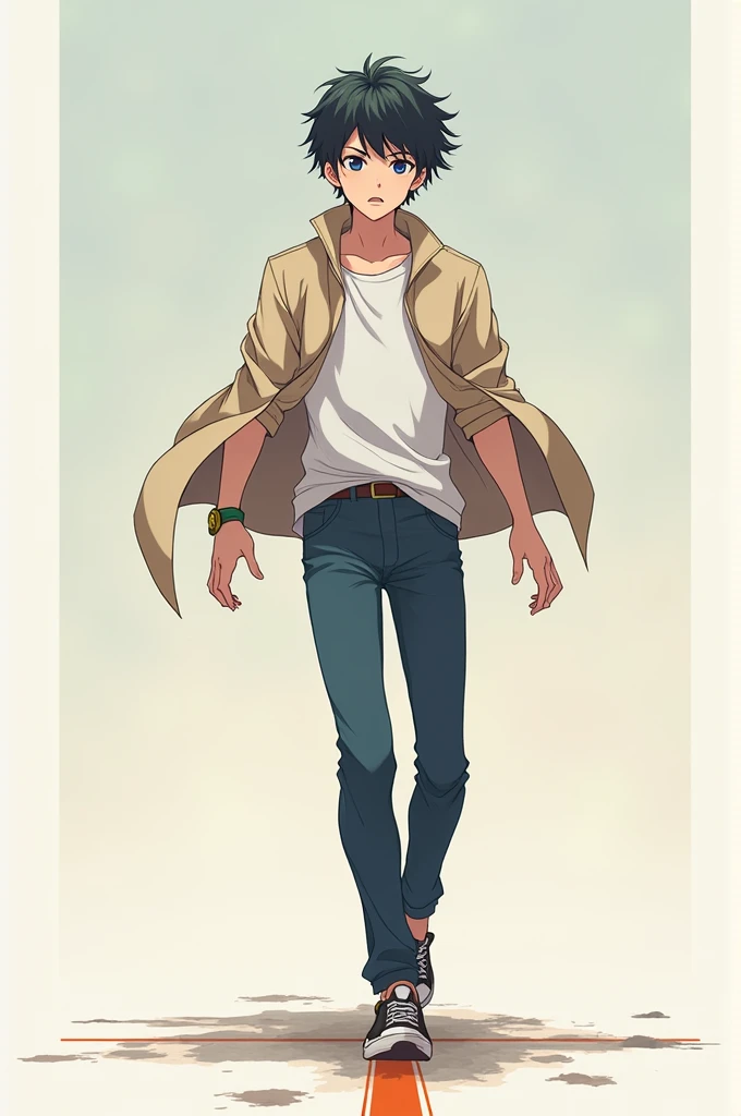 Anime boy cross line