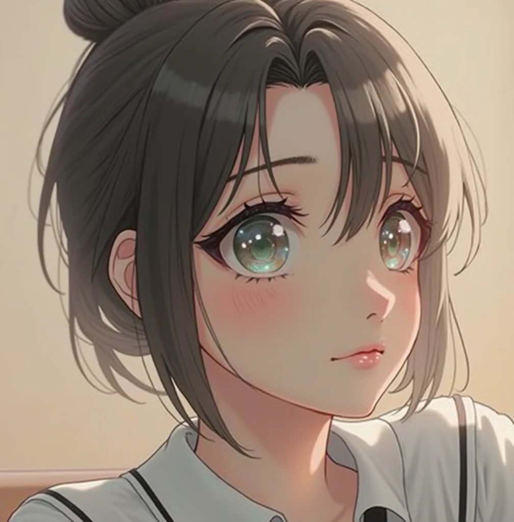 a young girl in school uniform, sitting, beautiful detailed eyes, beautiful detailed lips, extremely detailed face and hair, long eyelashes, intricate school uniform details, ambient lighting, warm color tones, (best quality,4k,8k,highres,masterpiece:1.2),ultra-detailed,(realistic,photorealistic,photo-realistic:1.37),school setting, clean background, peaceful expression