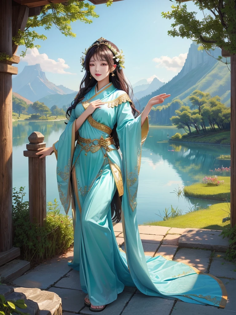 Goddess of Nature。mystery。fantasy。Silence。lake。Fresh breeze