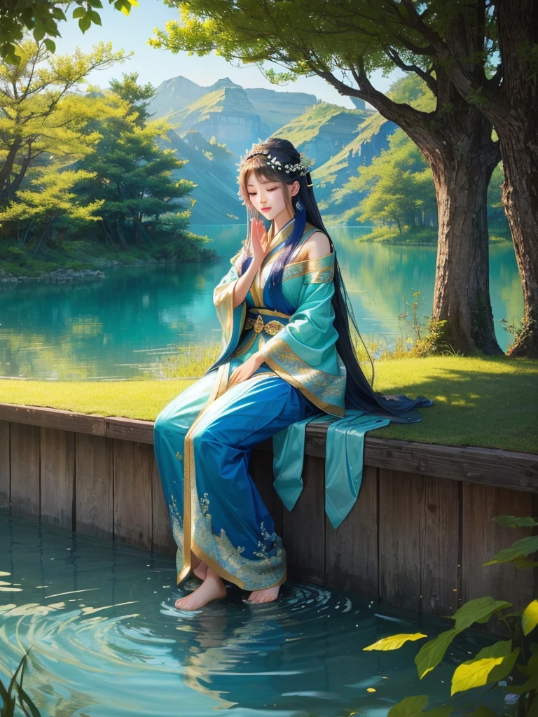 Goddess of Nature。mystery。fantasy。Silence。lake。Fresh breeze