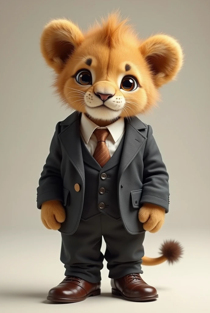 Lion cub in a suit