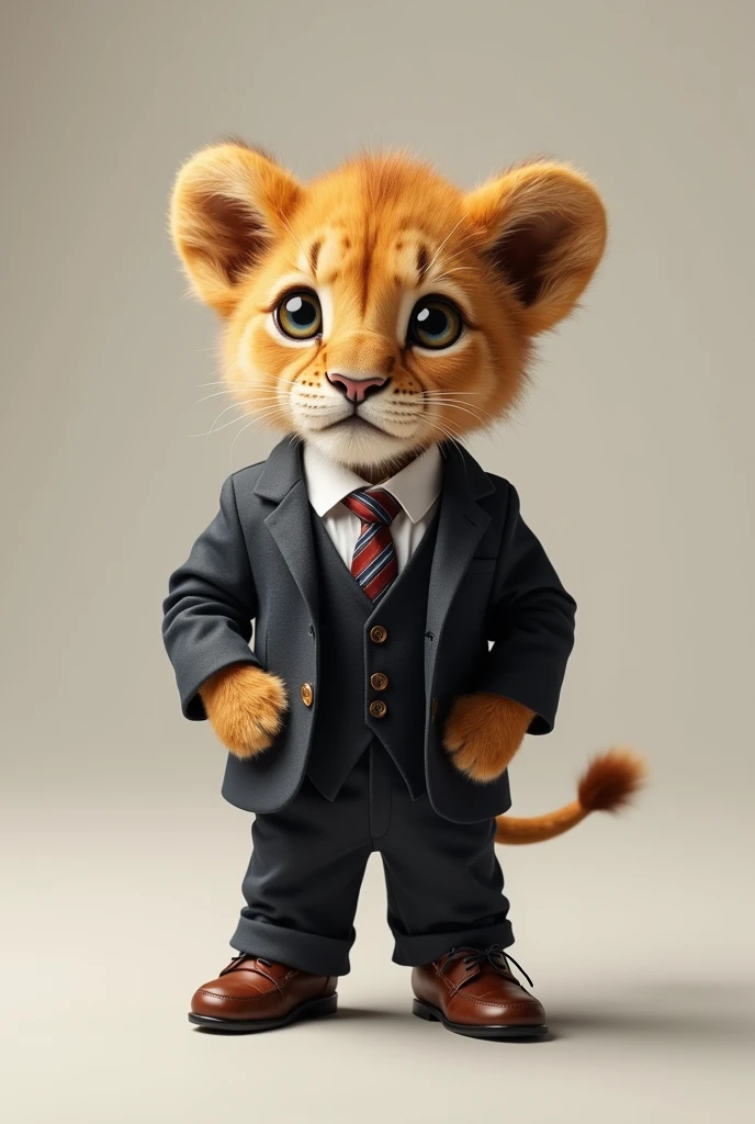 Lion cub in a suit