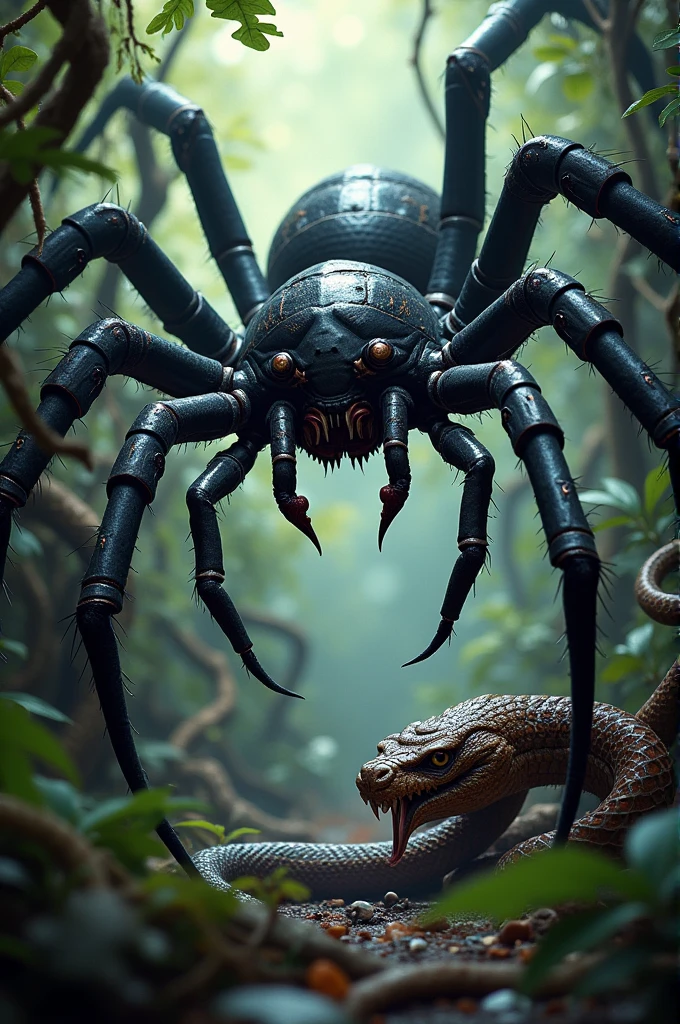 spider and snake in one frame