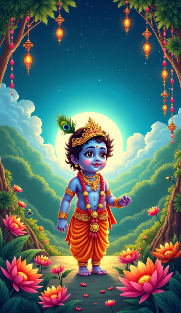 Janmashtami background vector
