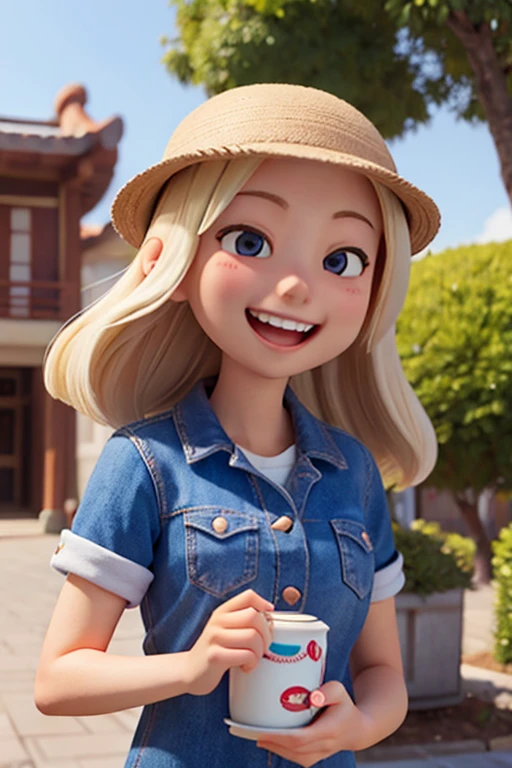 female、１６age、Smiling face、very loud laugh、