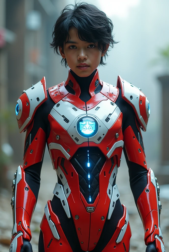SeaArt Bot
Txt2Img
Studio
Boy malay Indonesia wear red white exoskeleton. Robot face on body. Led nipple blue. Black hair little white hair detail. . 19 year old boy. Wavy hair. Tan skin. High tech suit. Mirage armor . Taking anger robot face red. Emoji robot. Robot logo. Mechanize robot face at chest. Talking robot on body. Robot look front.. robocop concept.live bobot on body. Gi goe. Red white. Ultraman suit. Round shape Robot face on center.optimus prime Robot eyes on point nipples host suit. Robot Mouth on abs. Optimus prime armor