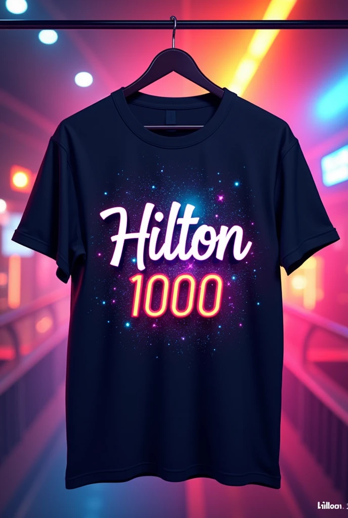 bright logo for t-shirt with the inscription HILTON 1000