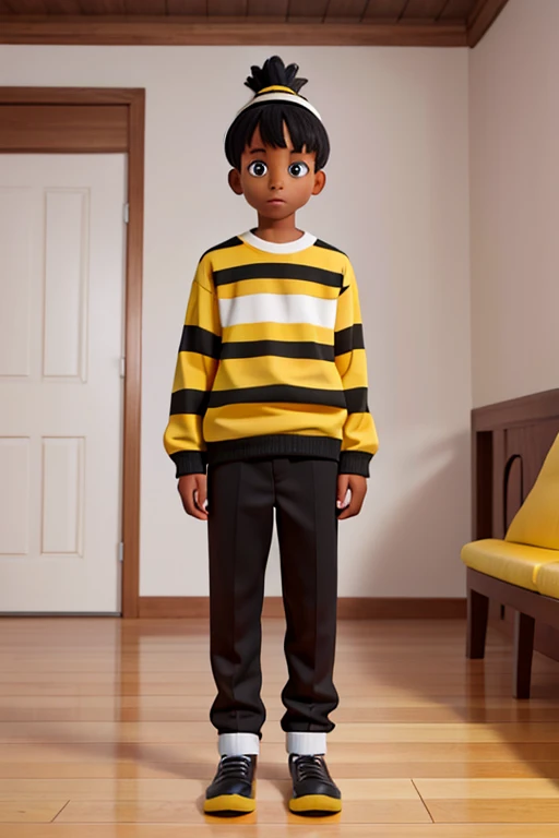 Black and yellow horizontal striped clothing
