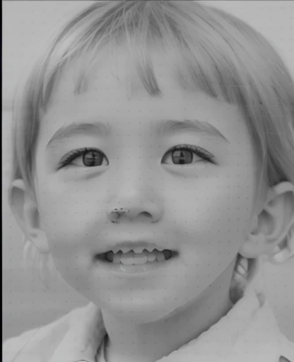 Realistic color photography style、Smiling emphasizes nasolabial folds. Make the chin a little thinner and accentuate the nasolabial folds.、I want it to look more like a color photograph..............。3 year old boy, Xu々To、Clearly visible、Emphasizes deep nasolabial folds from nose to mouth、Generate left and right dimples、Show me your beautiful smile.。Make your eyes look cute with double eyelids.Please make a live-action version。There is a lot of ketchup around the mouth、To-sai Sticking out your lower lip、A 3-year-old making a funny face while looking up。Make them laugh。More more more more、Please create a beautiful nose.。Remove the nozzle around the nose to create a clean image.。