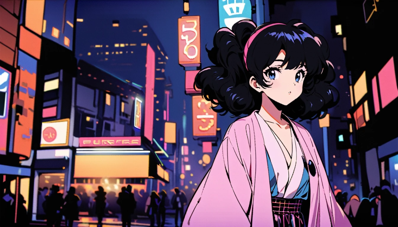 Japanese female singer from the 80s, 1980's Japanese fashion disco style, city-pop cute style, voluminous bob hair style, black hair, bang hair, round white face, pure image, frontal shot, --at 6.0 back groud is night bar,
Further Processing