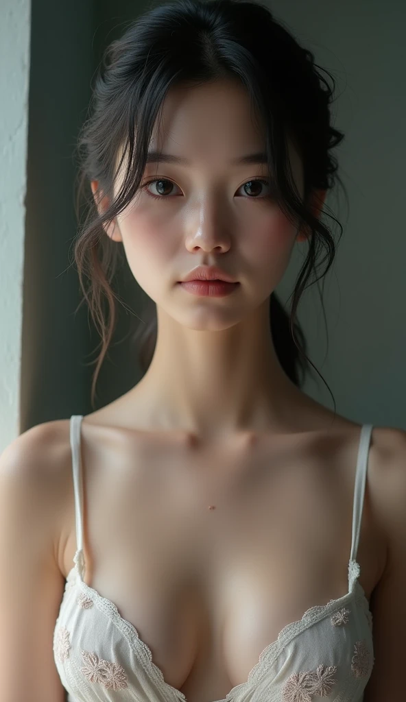 Realistic glowing skin, (sweating:1.8),Stand backwards,Look back at your face,Always look at the camera,(sweating:1.8),(Beautiful nipples in real life:1.2),,(whole body:1.8),(sweatingで汗ばんだリアルな白い肌:1.9),White socks, (Black leather shoes:1.8),
,Cold look,Cold Stare,Black Hair,short hair,Tie your hair short,Silky translucent white skin,,(Very detailed美しい顔), Great face and eyes, (Highest quality:1.4), (Very detailedな), (Very detailed CG 統合 8k 壁紙), Very detailed, High resolution raw color photos, Professional photography, Realistic portrait,Sweat,,(A Cup:1.9),(Flat Chest:1.9),(Very small breasts:1.9),(Breast augmentation:0.1),(Breasts starting to swell:1.9),(Breasts during puberty:1.9),
, (少女のwhole bodyの詳細なRAW写真), Canon EOS R5 250mm, Sharp focus, Cinema Lighting,  (No makeup:1.2), Fine skin, Delicate collarbone,,(Ultra-high resolution:1.6), (Realistic:1.6),,(Japanese  high school girls:1.9),(:1.9),(whole body:1.8)