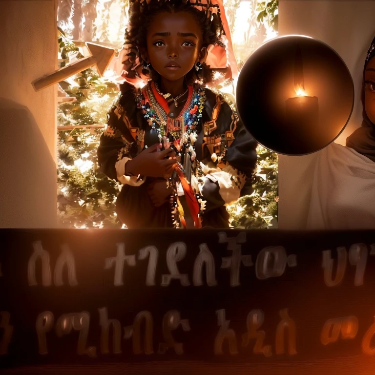 a woman in a black shawl and a child in a black dress, ancient libu young girl, ethiopian, 1 9 8 4 ethiopian famine, youtube thumbnail, amazing!, ethiopian civil war, african ameera al taweel, a young female shaman, by Afewerk Tekle, by Mym Tuma, ancient libu princess, wonderful, anmi, viral photo