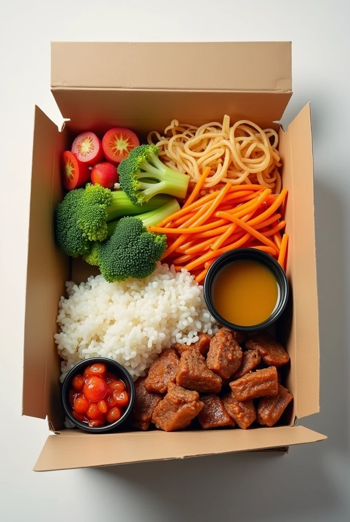 10 yuan worth of lunch box food,Top view,Product image,Reality