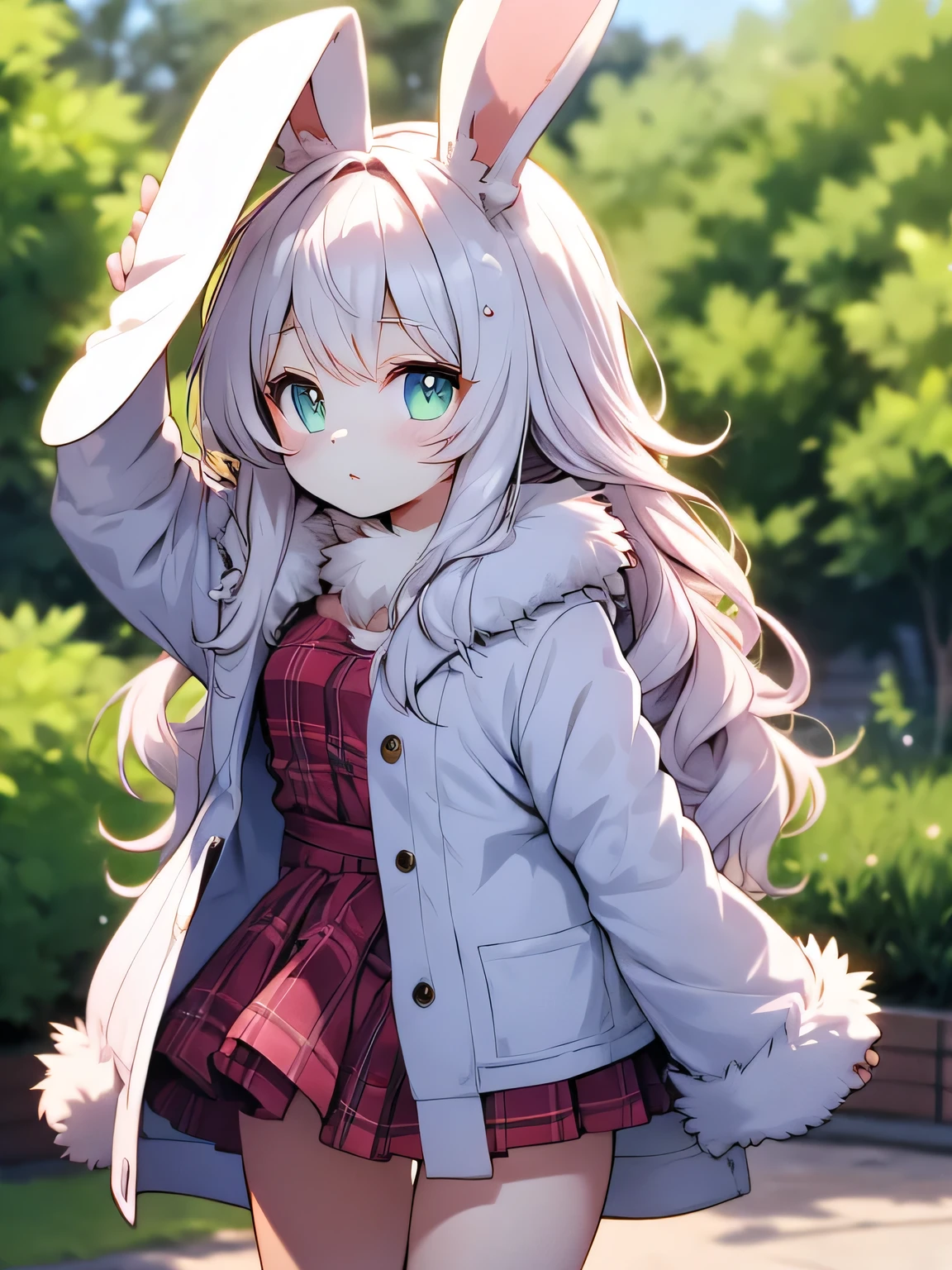 Bunny girl,Bunny ears,Characteristics of 3--oldsus on women,Fur Lady,Hairy ,Height 1.6 meters,Summer coat,Short skirt
