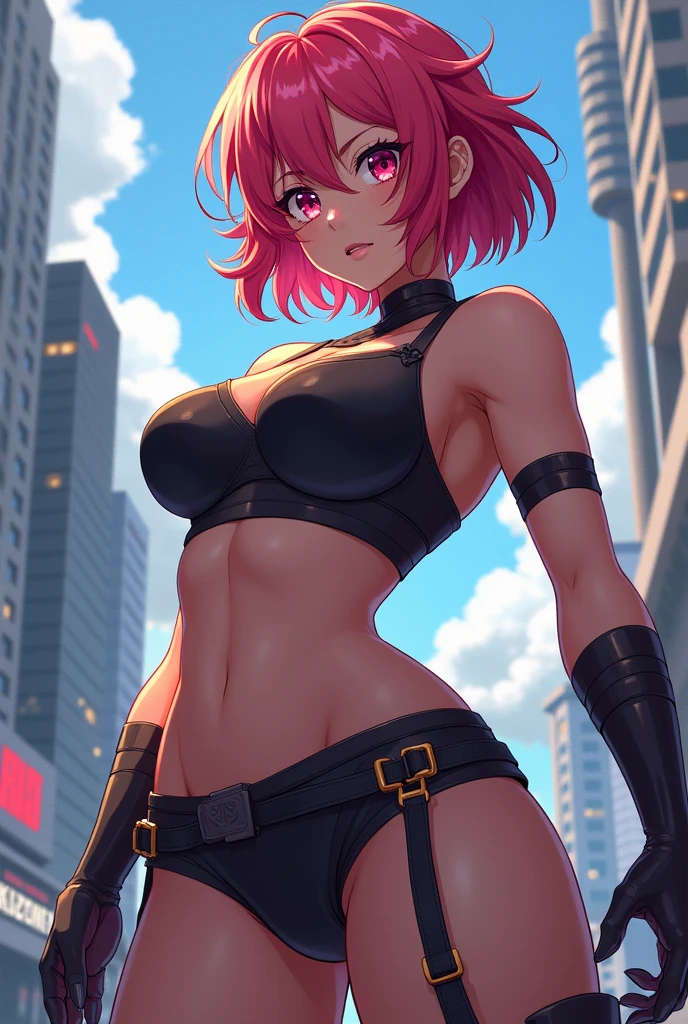 female, short hair, Collect, big breasts, anime, strong, oversize, slim